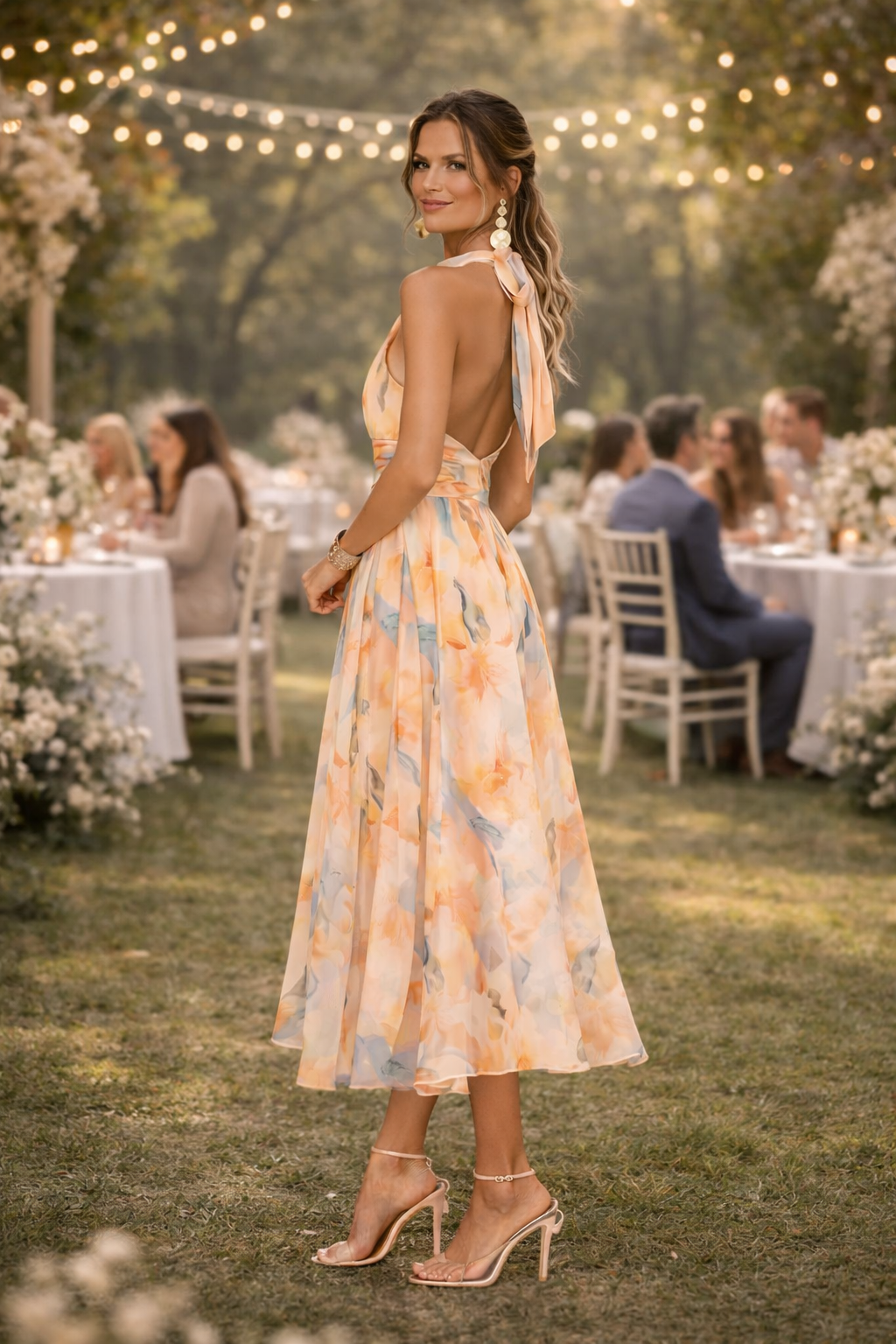 Esther™ | Vestido de Cuello Halter con Estampado de Acuarela